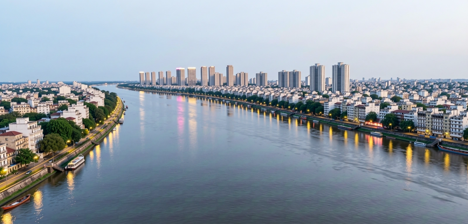 Kolkata skyline at dusk